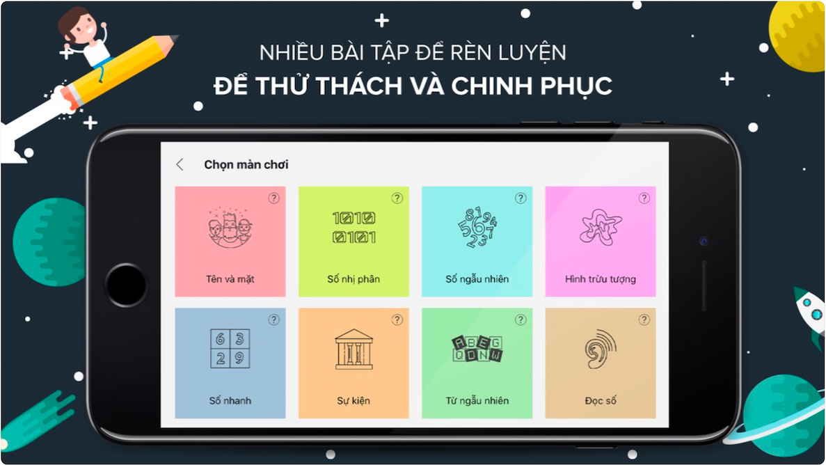 SuperMe - phần mềm luyện tập 10 môn siêu trí nhớ